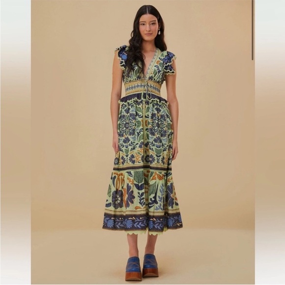 Farm Rio Ocean Tapestry Maxi Dress - Picture 8 of 9